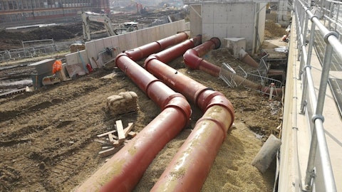 Completed installation of pipework